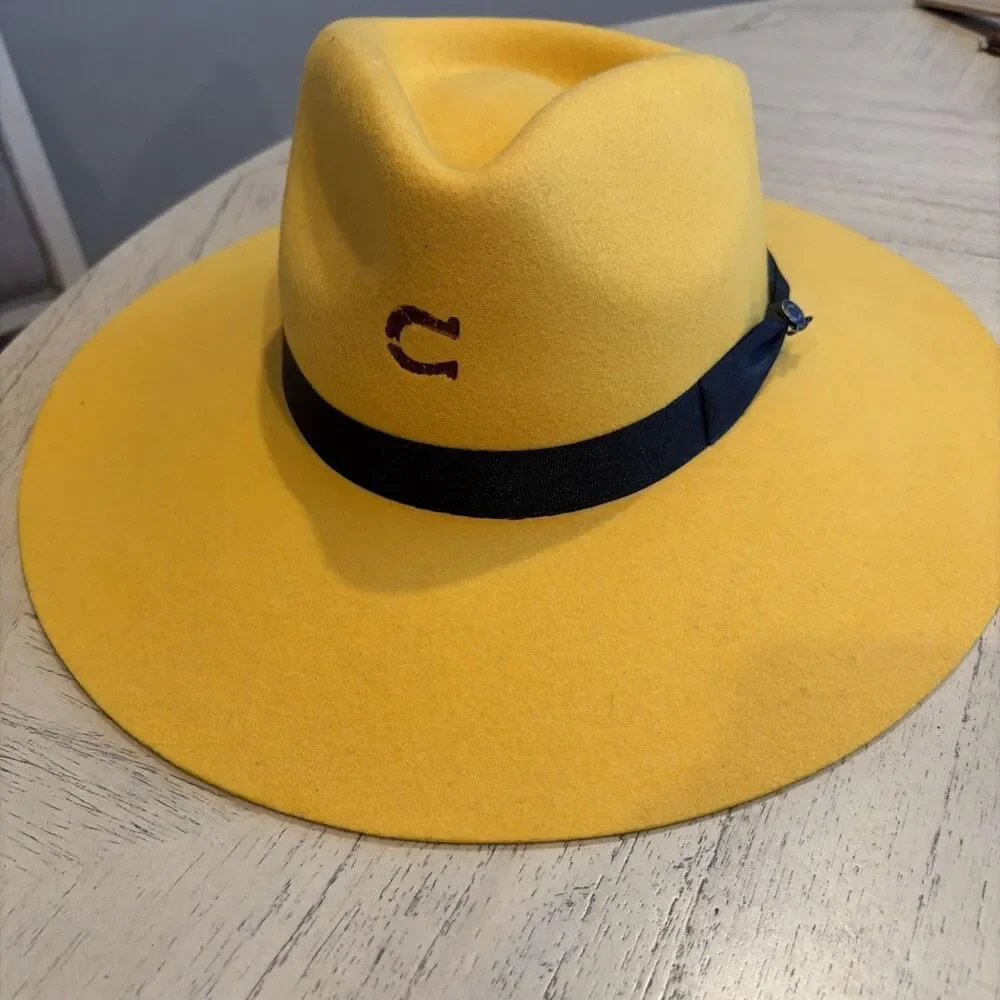 Charlie 1 Horse Felt Hat Dijon Yellow Highway Style Fashion Western Size Medium